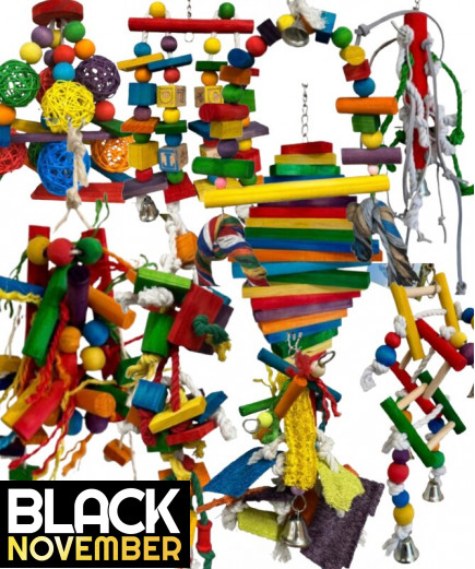 9 X Parrot Toy Pack - African Grey, Amazon, Eclectus, Cockatoo Etc - RRP £134.91 - Pack 3